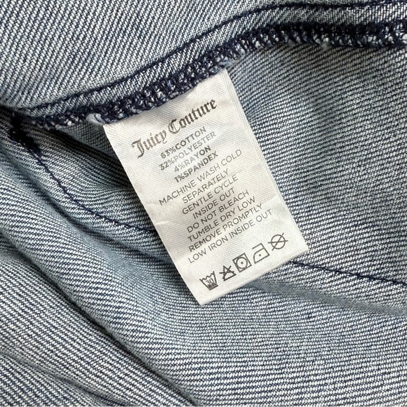 Juicy Couture Denim Cargo Mini Skirt w/ Removable Belt Size 29 - Picture 5 of 8